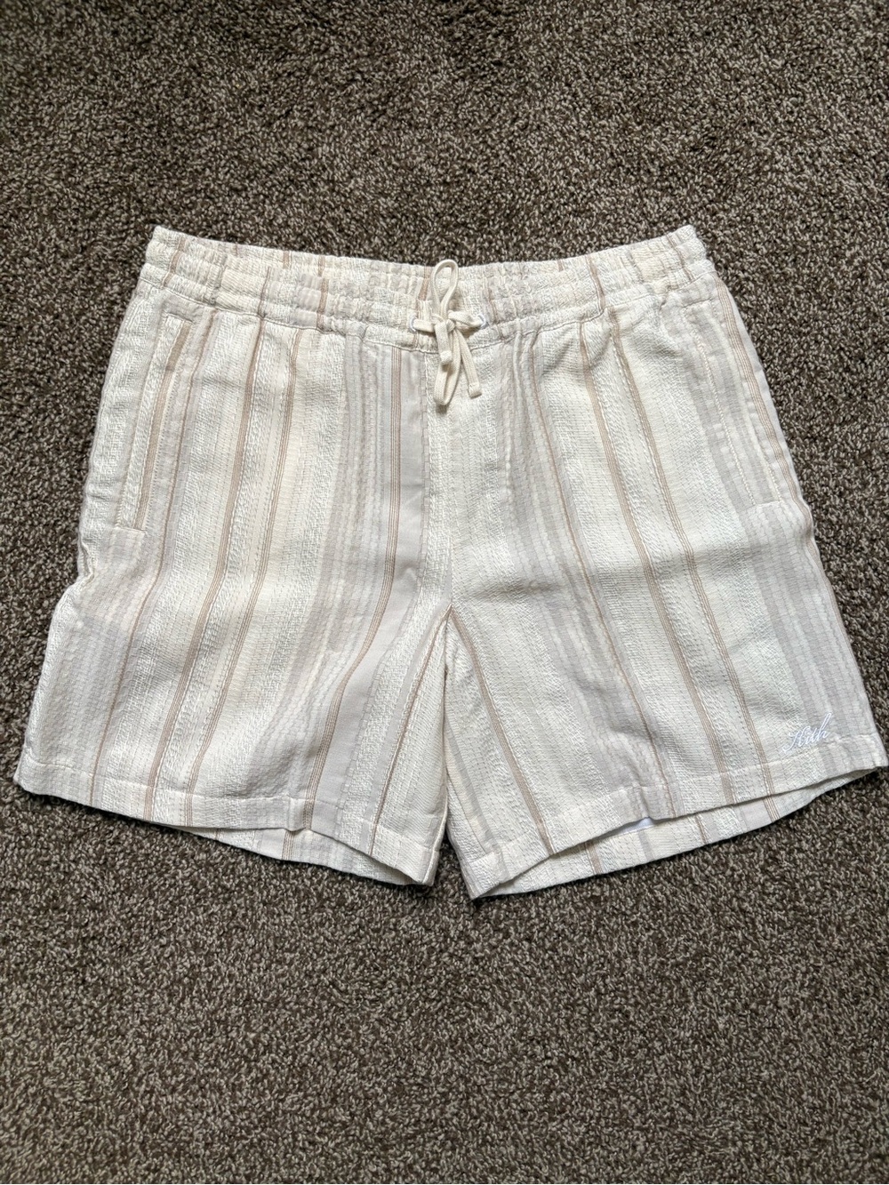 Kith Cream Striped Pull-On Shorts